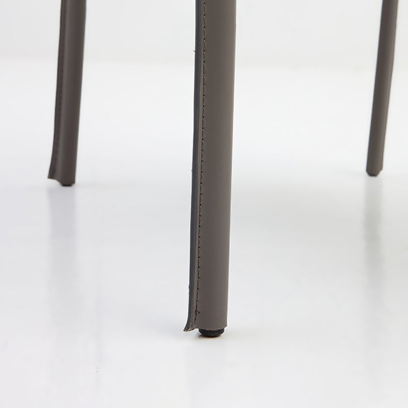 Modern Design Leather Chair Kitchen Solid Back Single Dining Arm Chair Clearhalo ' kitchen&dining_furn' 'Dining Chairs' 'Dining Tables & Seating' 'dining_chair' 'furn' 'furn_dining_chair' 'Furniture' 'furniture_dining_chair' 'Kitchen & Dining Furniture' 'kitchen' 4119216