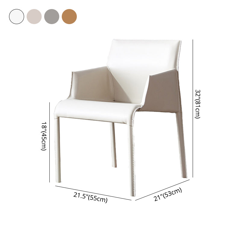 Modern Design Leather Chair Kitchen Solid Back Single Dining Arm Chair Clearhalo ' kitchen&dining_furn' 'Dining Chairs' 'Dining Tables & Seating' 'dining_chair' 'furn' 'furn_dining_chair' 'Furniture' 'furniture_dining_chair' 'Kitchen & Dining Furniture' 'kitchen' 4119217