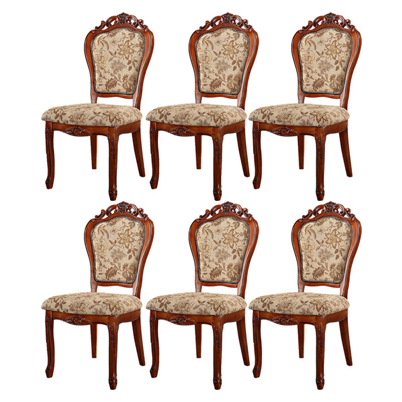 Scandinavian Style Rubberwood Chairs Open Back Dining Side Chair for Restaurant White-Brown 6 Piece Set Clearhalo ' kitchen&dining_furn' 'Dining Chairs' 'Dining Tables & Seating' 'dining_chair' 'furn' 'furn_dining_chair' 'Furniture' 'furniture_dining_chair' 'Kitchen & Dining Furniture' 'kitchen' 4119222