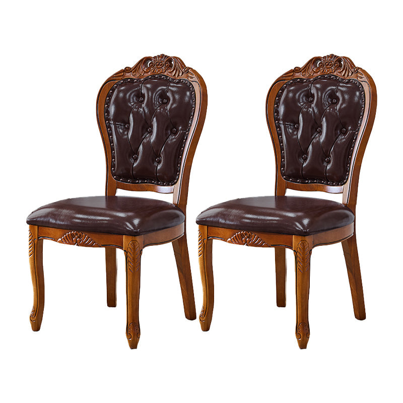 Scandinavian Style Rubberwood Chairs Open Back Dining Side Chair for Restaurant Tan 2 Piece Set Clearhalo ' kitchen&dining_furn' 'Dining Chairs' 'Dining Tables & Seating' 'dining_chair' 'furn' 'furn_dining_chair' 'Furniture' 'furniture_dining_chair' 'Kitchen & Dining Furniture' 'kitchen' 4119225