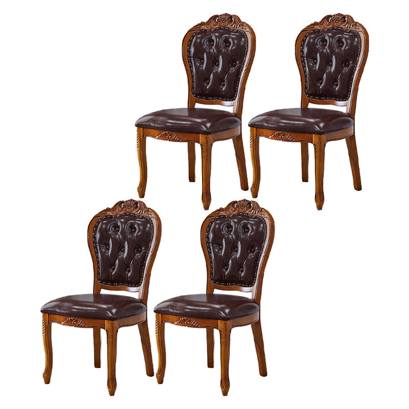 Scandinavian Style Rubberwood Chairs Open Back Dining Side Chair for Restaurant Tan 4 Piece Set Clearhalo ' kitchen&dining_furn' 'Dining Chairs' 'Dining Tables & Seating' 'dining_chair' 'furn' 'furn_dining_chair' 'Furniture' 'furniture_dining_chair' 'Kitchen & Dining Furniture' 'kitchen' 4119226