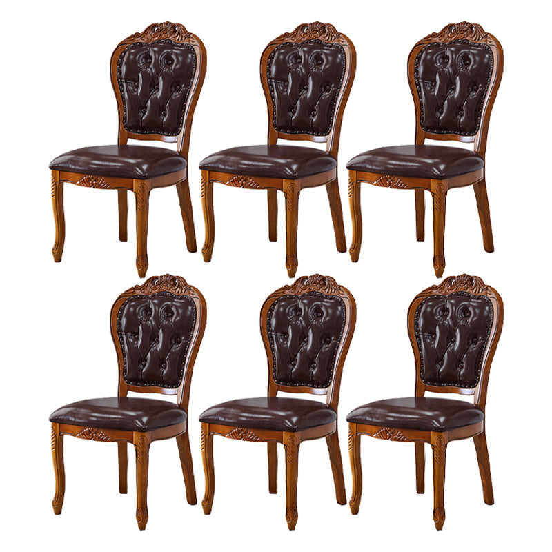 Scandinavian Style Rubberwood Chairs Open Back Dining Side Chair for Restaurant Tan 6 Piece Set Clearhalo ' kitchen&dining_furn' 'Dining Chairs' 'Dining Tables & Seating' 'dining_chair' 'furn' 'furn_dining_chair' 'Furniture' 'furniture_dining_chair' 'Kitchen & Dining Furniture' 'kitchen' 4119229