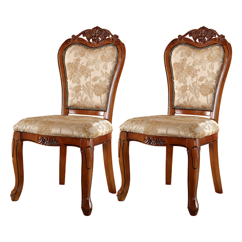 Scandinavian Style Rubberwood Chairs Open Back Dining Side Chair for Restaurant Beige-Red 2 Piece Set Clearhalo ' kitchen&dining_furn' 'Dining Chairs' 'Dining Tables & Seating' 'dining_chair' 'furn' 'furn_dining_chair' 'Furniture' 'furniture_dining_chair' 'Kitchen & Dining Furniture' 'kitchen' 4119231