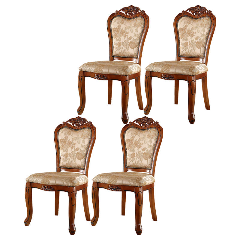 Scandinavian Style Rubberwood Chairs Open Back Dining Side Chair for Restaurant Beige-Red 4 Piece Set Clearhalo ' kitchen&dining_furn' 'Dining Chairs' 'Dining Tables & Seating' 'dining_chair' 'furn' 'furn_dining_chair' 'Furniture' 'furniture_dining_chair' 'Kitchen & Dining Furniture' 'kitchen' 4119232