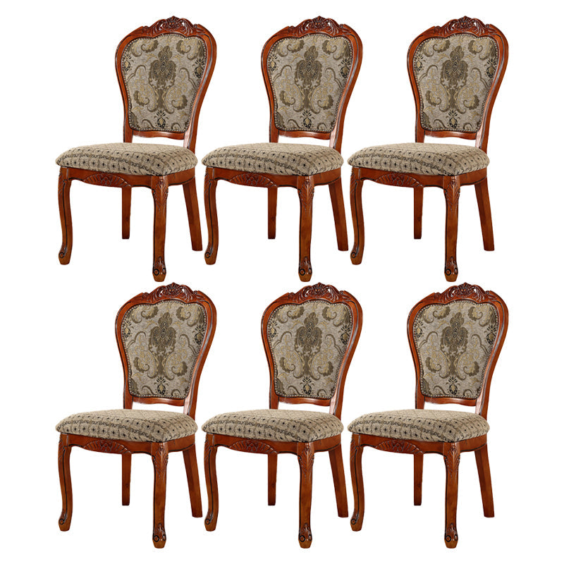 Scandinavian Style Rubberwood Chairs Open Back Dining Side Chair for Restaurant Red Brown 6 Piece Set Clearhalo ' kitchen&dining_furn' 'Dining Chairs' 'Dining Tables & Seating' 'dining_chair' 'furn' 'furn_dining_chair' 'Furniture' 'furniture_dining_chair' 'Kitchen & Dining Furniture' 'kitchen' 4119238