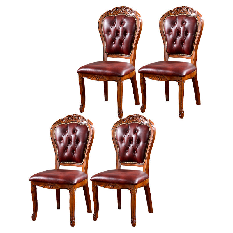 Scandinavian Style Rubberwood Chairs Open Back Dining Side Chair for Restaurant Light Brown 4 Piece Set Clearhalo ' kitchen&dining_furn' 'Dining Chairs' 'Dining Tables & Seating' 'dining_chair' 'furn' 'furn_dining_chair' 'Furniture' 'furniture_dining_chair' 'Kitchen & Dining Furniture' 'kitchen' 4119243