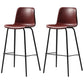 Glossy Leather Square Bar Stool Industrial Metal Stools with Back Legs Red Set of 2 Clearhalo 'Bar Furniture' 'Bar Stools' 'bar_stools' 'furniture_bar_stools' 'Kitchen & Dining Furniture' 'kitchen&dining_furn' 'kitchen' 'kitchen_furn' Furniture' 4123448