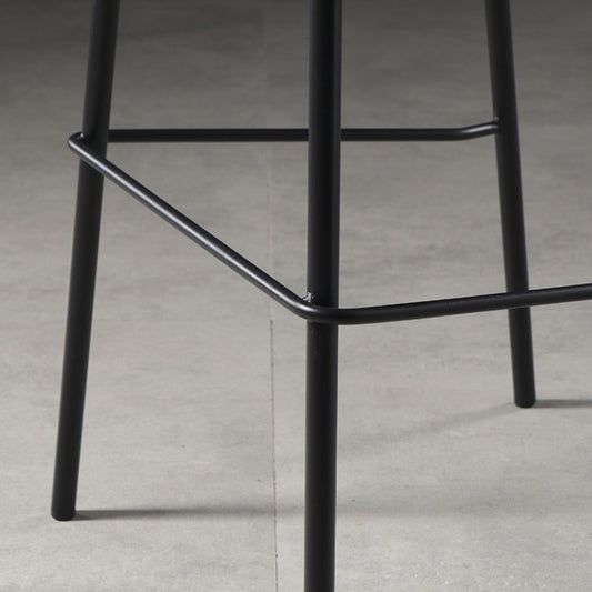 Glossy Leather Square Bar Stool Industrial Metal Stools with Back Legs Clearhalo 'Bar Furniture' 'Bar Stools' 'bar_stools' 'furniture_bar_stools' 'Kitchen & Dining Furniture' 'kitchen&dining_furn' 'kitchen' 'kitchen_furn' Furniture' 4123458