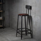 Industrial Brown Leather Bar Stools Square Stool with Metal Base Clearhalo 'Bar Furniture' 'Bar Stools' 'bar_stools' 'furniture_bar_stools' 'Kitchen & Dining Furniture' 'kitchen&dining_furn' 'kitchen' 'kitchen_furn' Furniture' 4123466