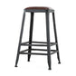 Industrial Brown Leather Bar Stools Square Stool with Metal Base Backless Counter Stool(26"H) Clearhalo 'Bar Furniture' 'Bar Stools' 'bar_stools' 'furniture_bar_stools' 'Kitchen & Dining Furniture' 'kitchen&dining_furn' 'kitchen' 'kitchen_furn' Furniture' 4123468