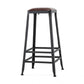Industrial Brown Leather Bar Stools Square Stool with Metal Base Backless Bar Stool(30"H) Clearhalo 'Bar Furniture' 'Bar Stools' 'bar_stools' 'furniture_bar_stools' 'Kitchen & Dining Furniture' 'kitchen&dining_furn' 'kitchen' 'kitchen_furn' Furniture' 4123471