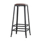 Industrial Brown Leather Bar Stools Square Stool with Metal Base Backless Bar Stool(31"H) Clearhalo 'Bar Furniture' 'Bar Stools' 'bar_stools' 'furniture_bar_stools' 'Kitchen & Dining Furniture' 'kitchen&dining_furn' 'kitchen' 'kitchen_furn' Furniture' 4123472