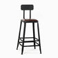 Industrial Brown Leather Bar Stools Square Stool with Metal Base With Back Counter Stool(26"H) Clearhalo 'Bar Furniture' 'Bar Stools' 'bar_stools' 'furniture_bar_stools' 'Kitchen & Dining Furniture' 'kitchen&dining_furn' 'kitchen' 'kitchen_furn' Furniture' 4123476