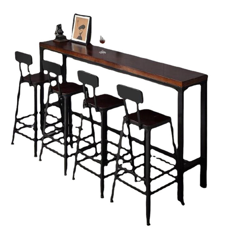 Industrial Brown Leather Bar Stools Square Stool with Metal Base Clearhalo 'Bar Furniture' 'Bar Stools' 'bar_stools' 'furniture_bar_stools' 'Kitchen & Dining Furniture' 'kitchen&dining_furn' 'kitchen' 'kitchen_furn' Furniture' 4123481