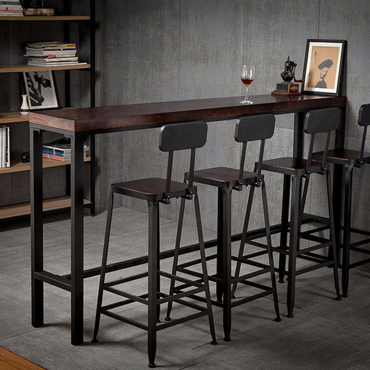 Industrial Brown Leather Bar Stools Square Stool with Metal Base Clearhalo 'Bar Furniture' 'Bar Stools' 'bar_stools' 'furniture_bar_stools' 'Kitchen & Dining Furniture' 'kitchen&dining_furn' 'kitchen' 'kitchen_furn' Furniture' 4123484