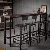 Industrial Brown Leather Bar Stools Square Stool with Metal Base Clearhalo 'Bar Furniture' 'Bar Stools' 'bar_stools' 'furniture_bar_stools' 'Kitchen & Dining Furniture' 'kitchen&dining_furn' 'kitchen' 'kitchen_furn' Furniture' 4123484
