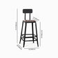 Industrial Brown Leather Bar Stools Square Stool with Metal Base Clearhalo 'Bar Furniture' 'Bar Stools' 'bar_stools' 'furniture_bar_stools' 'Kitchen & Dining Furniture' 'kitchen&dining_furn' 'kitchen' 'kitchen_furn' Furniture' 4123487