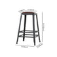 Industrial Brown Leather Bar Stools Square Stool with Metal Base Clearhalo 'Bar Furniture' 'Bar Stools' 'bar_stools' 'furniture_bar_stools' 'Kitchen & Dining Furniture' 'kitchen&dining_furn' 'kitchen' 'kitchen_furn' Furniture' 4123488