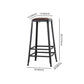 Industrial Brown Leather Bar Stools Square Stool with Metal Base Clearhalo 'Bar Furniture' 'Bar Stools' 'bar_stools' 'furniture_bar_stools' 'Kitchen & Dining Furniture' 'kitchen&dining_furn' 'kitchen' 'kitchen_furn' Furniture' 4123490