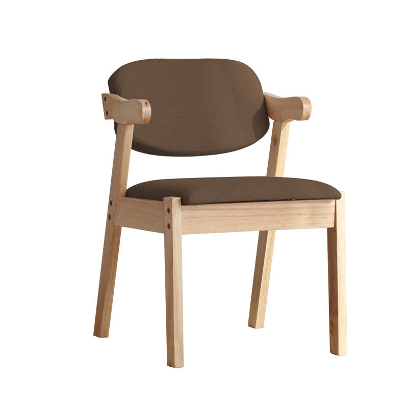 Contemporary Wooden Dining Arm Chair Open Back Single Dining Side Chair Coffee Clearhalo ' kitchen&dining_furn' 'Dining Chairs' 'Dining Tables & Seating' 'dining_chair' 'furn' 'furn_dining_chair' 'Furniture' 'furniture_dining_chair' 'Kitchen & Dining Furniture' 'kitchen' 4128728