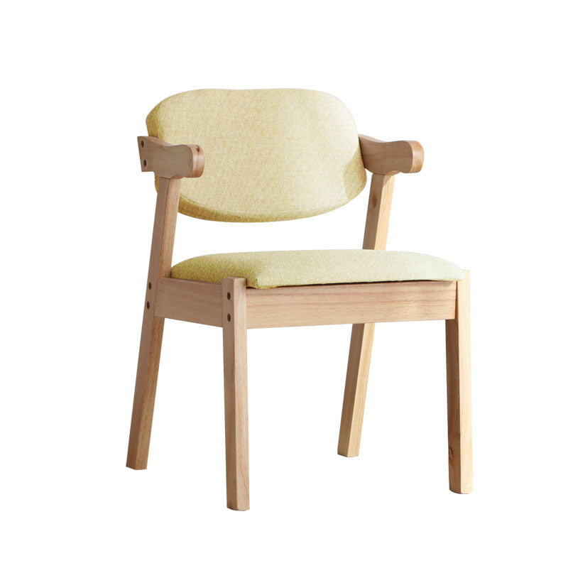 Contemporary Wooden Dining Arm Chair Open Back Single Dining Side Chair Light Yellow Clearhalo ' kitchen&dining_furn' 'Dining Chairs' 'Dining Tables & Seating' 'dining_chair' 'furn' 'furn_dining_chair' 'Furniture' 'furniture_dining_chair' 'Kitchen & Dining Furniture' 'kitchen' 4128730