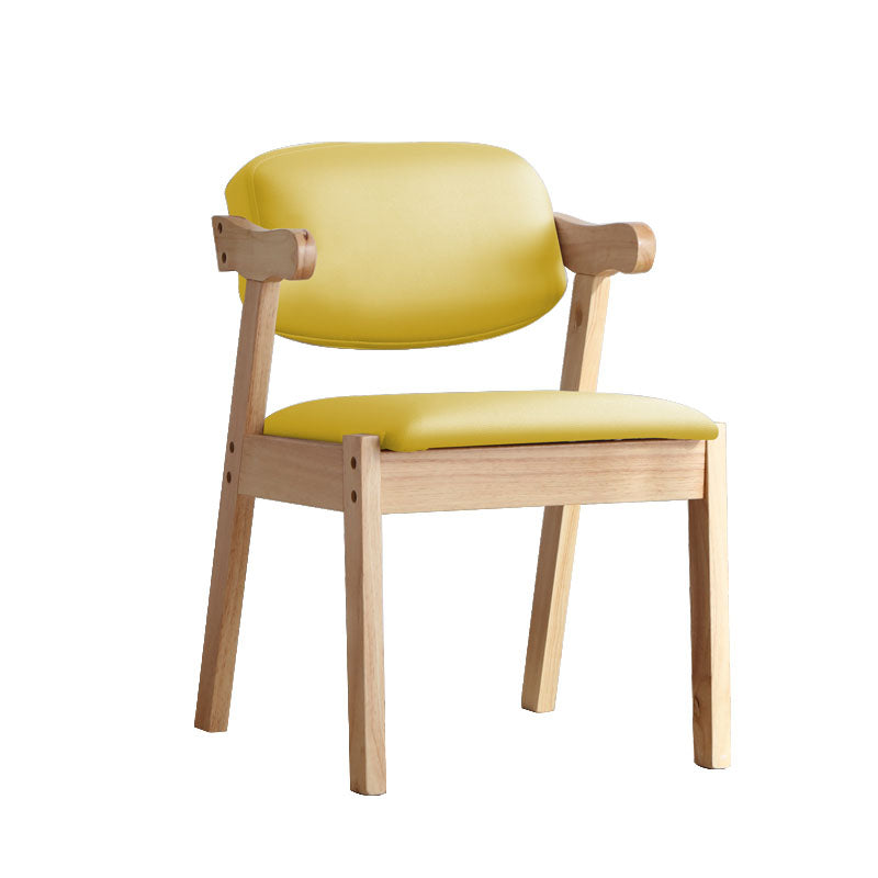 Contemporary Wooden Dining Arm Chair Open Back Single Dining Side Chair Yellow Clearhalo ' kitchen&dining_furn' 'Dining Chairs' 'Dining Tables & Seating' 'dining_chair' 'furn' 'furn_dining_chair' 'Furniture' 'furniture_dining_chair' 'Kitchen & Dining Furniture' 'kitchen' 4128731