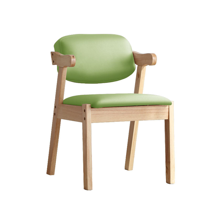 Contemporary Wooden Dining Arm Chair Open Back Single Dining Side Chair Green Clearhalo ' kitchen&dining_furn' 'Dining Chairs' 'Dining Tables & Seating' 'dining_chair' 'furn' 'furn_dining_chair' 'Furniture' 'furniture_dining_chair' 'Kitchen & Dining Furniture' 'kitchen' 4128739