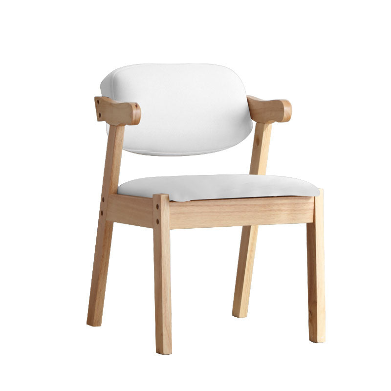 Contemporary Wooden Dining Arm Chair Open Back Single Dining Side Chair White Clearhalo ' kitchen&dining_furn' 'Dining Chairs' 'Dining Tables & Seating' 'dining_chair' 'furn' 'furn_dining_chair' 'Furniture' 'furniture_dining_chair' 'Kitchen & Dining Furniture' 'kitchen' 4128747