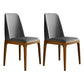 Industrial Rubberwood Parsons Dining Chair Matte Finish Leather Side Chair (Set of 2) Dark Gray Clearhalo ' kitchen&dining_furn' 'Dining Chairs' 'Dining Tables & Seating' 'dining_chair' 'Furniture' 'furniture_dining_chair' 'Kitchen & Dining Furniture' 'kitchen' 4128757