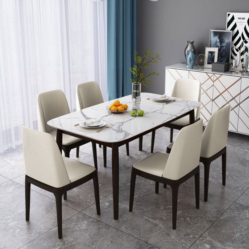 Industrial Rubberwood Parsons Dining Chair Matte Finish Leather Side Chair (Set of 2) Clearhalo ' kitchen&dining_furn' 'Dining Chairs' 'Dining Tables & Seating' 'dining_chair' 'Furniture' 'furniture_dining_chair' 'Kitchen & Dining Furniture' 'kitchen' 4128770