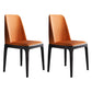 Industrial Rubberwood Parsons Dining Chair Matte Finish Leather Side Chair (Set of 2) Orange Clearhalo ' kitchen&dining_furn' 'Dining Chairs' 'Dining Tables & Seating' 'dining_chair' 'Furniture' 'furniture_dining_chair' 'Kitchen & Dining Furniture' 'kitchen' 4128772