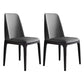 Industrial Rubberwood Parsons Dining Chair Matte Finish Leather Side Chair (Set of 2) Black-Gray Clearhalo ' kitchen&dining_furn' 'Dining Chairs' 'Dining Tables & Seating' 'dining_chair' 'Furniture' 'furniture_dining_chair' 'Kitchen & Dining Furniture' 'kitchen' 4128773