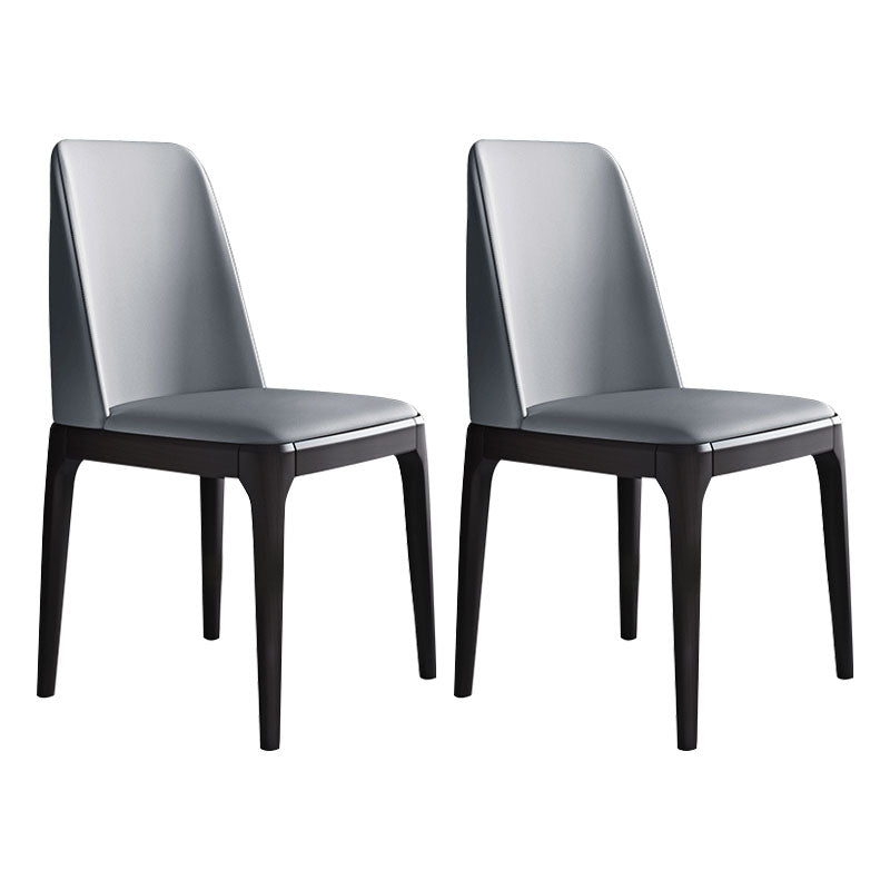 Industrial Rubberwood Parsons Dining Chair Matte Finish Leather Side Chair (Set of 2) Grey Clearhalo ' kitchen&dining_furn' 'Dining Chairs' 'Dining Tables & Seating' 'dining_chair' 'Furniture' 'furniture_dining_chair' 'Kitchen & Dining Furniture' 'kitchen' 4128775