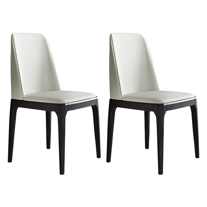 Industrial Rubberwood Parsons Dining Chair Matte Finish Leather Side Chair (Set of 2) Beige Clearhalo ' kitchen&dining_furn' 'Dining Chairs' 'Dining Tables & Seating' 'dining_chair' 'Furniture' 'furniture_dining_chair' 'Kitchen & Dining Furniture' 'kitchen' 4128777