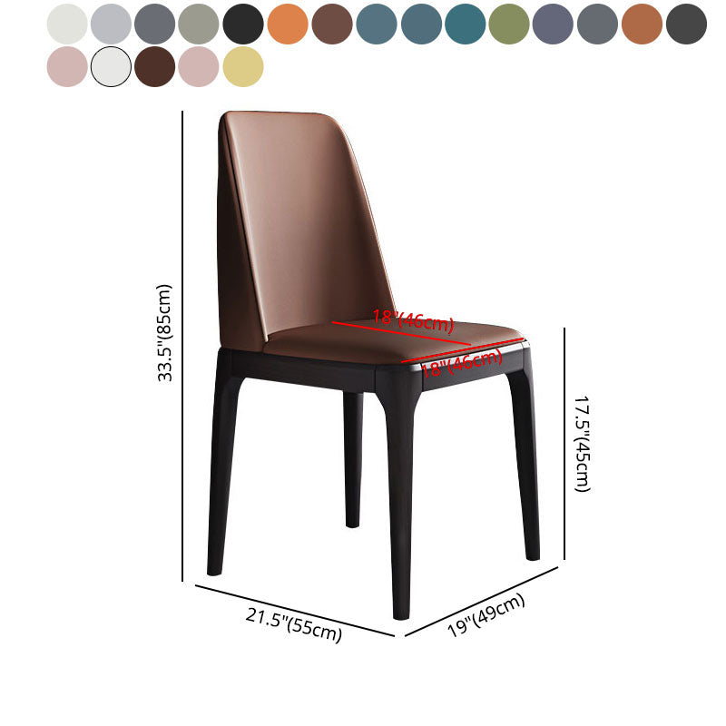 Industrial Rubberwood Parsons Dining Chair Matte Finish Leather Side Chair (Set of 2) Clearhalo ' kitchen&dining_furn' 'Dining Chairs' 'Dining Tables & Seating' 'dining_chair' 'Furniture' 'furniture_dining_chair' 'Kitchen & Dining Furniture' 'kitchen' 4128779