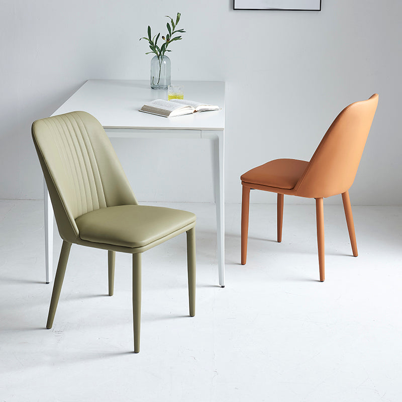 Industrial Home Side Chair Solid Back Metal Upholstered Dining Room Chair Clearhalo ' kitchen&dining_furn' 'Dining Chairs' 'Dining Tables & Seating' 'dining_chair' 'furn' 'furn_dining_chair' 'Furniture' 'furniture_dining_chair' 'Kitchen & Dining Furniture' 'kitchen' 4128783