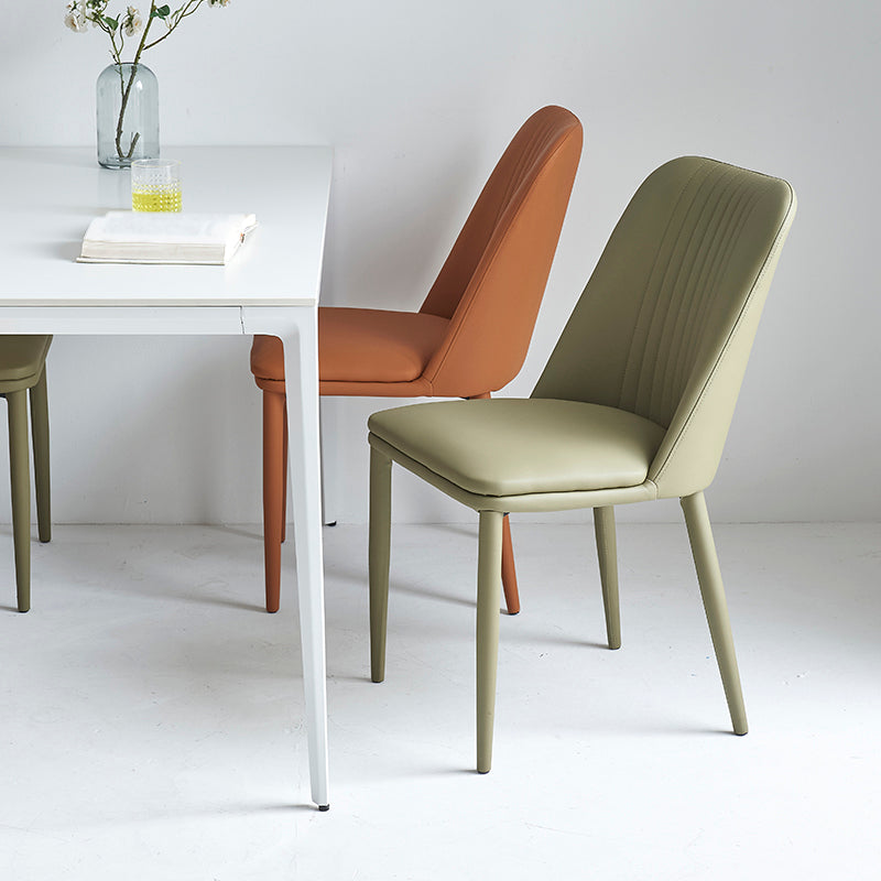 Industrial Home Side Chair Solid Back Metal Upholstered Dining Room Chair Clearhalo ' kitchen&dining_furn' 'Dining Chairs' 'Dining Tables & Seating' 'dining_chair' 'furn' 'furn_dining_chair' 'Furniture' 'furniture_dining_chair' 'Kitchen & Dining Furniture' 'kitchen' 4128784