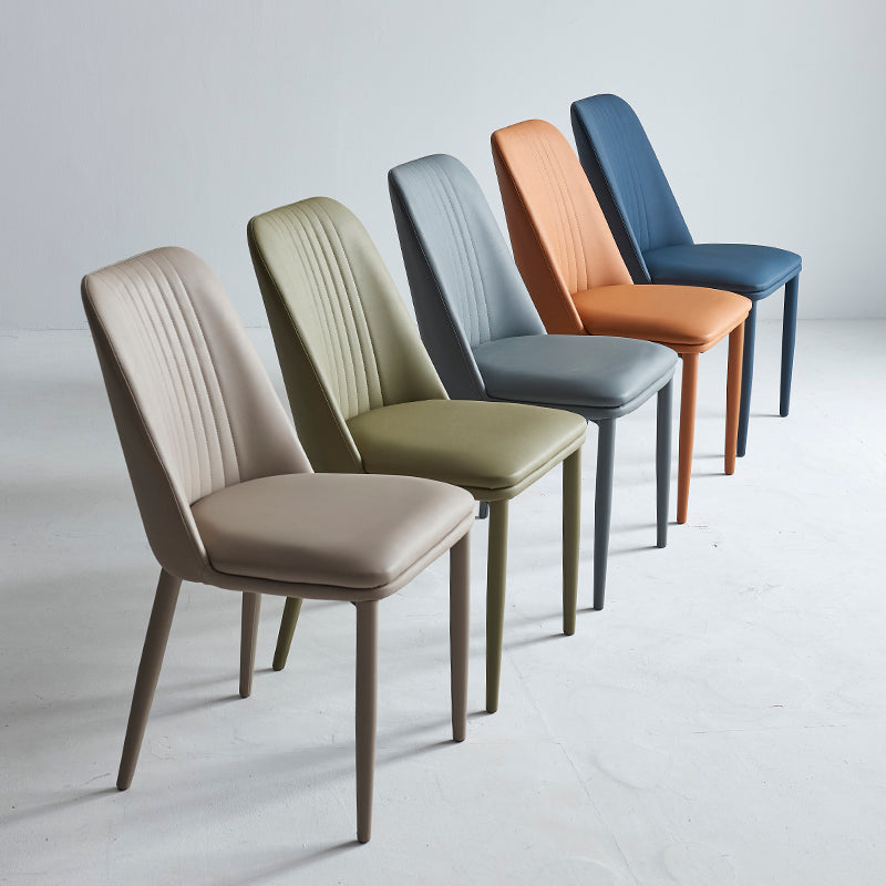 Industrial Home Side Chair Solid Back Metal Upholstered Dining Room Chair Clearhalo ' kitchen&dining_furn' 'Dining Chairs' 'Dining Tables & Seating' 'dining_chair' 'furn' 'furn_dining_chair' 'Furniture' 'furniture_dining_chair' 'Kitchen & Dining Furniture' 'kitchen' 4128786