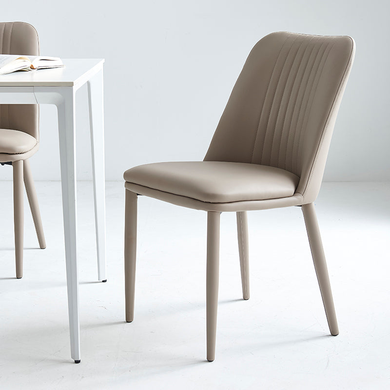 Industrial Home Side Chair Solid Back Metal Upholstered Dining Room Chair Coffee 1 Piece Clearhalo ' kitchen&dining_furn' 'Dining Chairs' 'Dining Tables & Seating' 'dining_chair' 'furn' 'furn_dining_chair' 'Furniture' 'furniture_dining_chair' 'Kitchen & Dining Furniture' 'kitchen' 4128787