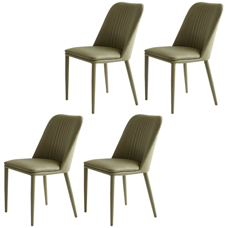 Industrial Home Side Chair Solid Back Metal Upholstered Dining Room Chair Green 4 Piece Set Clearhalo ' kitchen&dining_furn' 'Dining Chairs' 'Dining Tables & Seating' 'dining_chair' 'furn' 'furn_dining_chair' 'Furniture' 'furniture_dining_chair' 'Kitchen & Dining Furniture' 'kitchen' 4128801