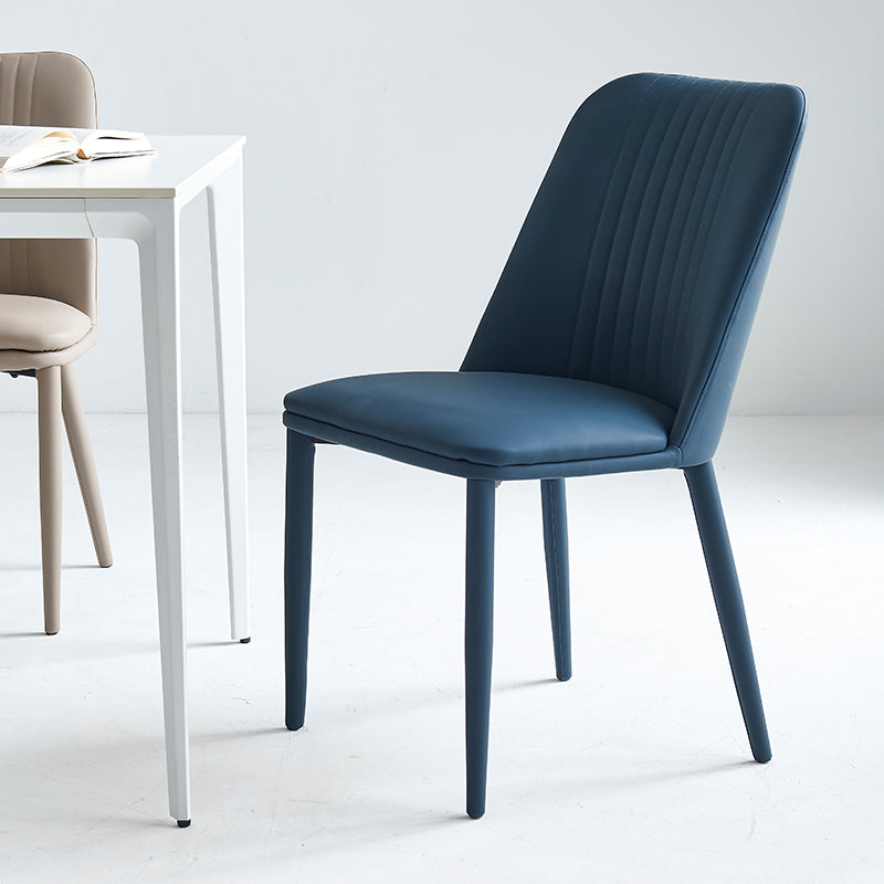 Industrial Home Side Chair Solid Back Metal Upholstered Dining Room Chair Blue 1 Piece Clearhalo ' kitchen&dining_furn' 'Dining Chairs' 'Dining Tables & Seating' 'dining_chair' 'furn' 'furn_dining_chair' 'Furniture' 'furniture_dining_chair' 'Kitchen & Dining Furniture' 'kitchen' 4128802