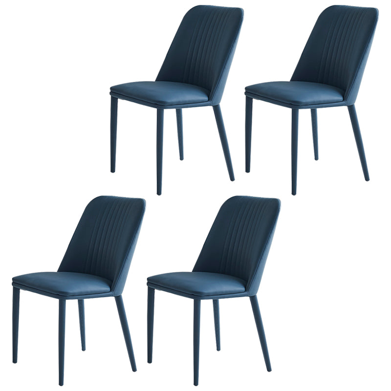 Industrial Home Side Chair Solid Back Metal Upholstered Dining Room Chair Blue 4 Piece Set Clearhalo ' kitchen&dining_furn' 'Dining Chairs' 'Dining Tables & Seating' 'dining_chair' 'furn' 'furn_dining_chair' 'Furniture' 'furniture_dining_chair' 'Kitchen & Dining Furniture' 'kitchen' 4128804