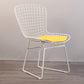 Contemporary Metal Dining Armless Chairs Open Back Dining Side Chair for Home Use White-Yellow 1 Piece Clearhalo ' kitchen&dining_furn' 'Dining Chairs' 'Dining Tables & Seating' 'dining_chair' 'furn' 'furn_dining_chair' 'Furniture' 'furniture_dining_chair' 'Kitchen & Dining Furniture' 'kitchen' 4128807