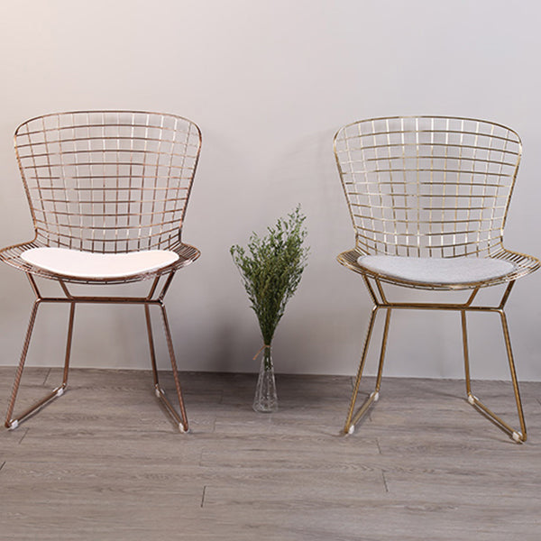 Contemporary Metal Dining Armless Chairs Open Back Dining Side Chair for Home Use Clearhalo ' kitchen&dining_furn' 'Dining Chairs' 'Dining Tables & Seating' 'dining_chair' 'furn' 'furn_dining_chair' 'Furniture' 'furniture_dining_chair' 'Kitchen & Dining Furniture' 'kitchen' 4128808