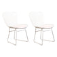 Contemporary Metal Dining Armless Chairs Open Back Dining Side Chair for Home Use White 2 Piece Set Clearhalo ' kitchen&dining_furn' 'Dining Chairs' 'Dining Tables & Seating' 'dining_chair' 'furn' 'furn_dining_chair' 'Furniture' 'furniture_dining_chair' 'Kitchen & Dining Furniture' 'kitchen' 4128820