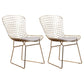 Contemporary Metal Dining Armless Chairs Open Back Dining Side Chair for Home Use Grey-Gold 2 Piece Set Clearhalo ' kitchen&dining_furn' 'Dining Chairs' 'Dining Tables & Seating' 'dining_chair' 'furn' 'furn_dining_chair' 'Furniture' 'furniture_dining_chair' 'Kitchen & Dining Furniture' 'kitchen' 4128826