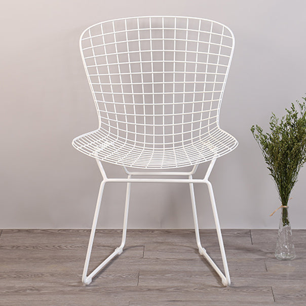 Contemporary Metal Dining Armless Chairs Open Back Dining Side Chair for Home Use Clearhalo ' kitchen&dining_furn' 'Dining Chairs' 'Dining Tables & Seating' 'dining_chair' 'furn' 'furn_dining_chair' 'Furniture' 'furniture_dining_chair' 'Kitchen & Dining Furniture' 'kitchen' 4128828