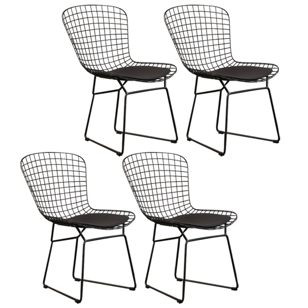 Contemporary Metal Dining Armless Chairs Open Back Dining Side Chair for Home Use Black 4 Piece Set Clearhalo ' kitchen&dining_furn' 'Dining Chairs' 'Dining Tables & Seating' 'dining_chair' 'furn' 'furn_dining_chair' 'Furniture' 'furniture_dining_chair' 'Kitchen & Dining Furniture' 'kitchen' 4128836