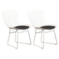 Contemporary Metal Dining Armless Chairs Open Back Dining Side Chair for Home Use White-Black 2 Piece Set Clearhalo ' kitchen&dining_furn' 'Dining Chairs' 'Dining Tables & Seating' 'dining_chair' 'furn' 'furn_dining_chair' 'Furniture' 'furniture_dining_chair' 'Kitchen & Dining Furniture' 'kitchen' 4128838