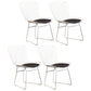 Contemporary Metal Dining Armless Chairs Open Back Dining Side Chair for Home Use White-Black 4 Piece Set Clearhalo ' kitchen&dining_furn' 'Dining Chairs' 'Dining Tables & Seating' 'dining_chair' 'furn' 'furn_dining_chair' 'Furniture' 'furniture_dining_chair' 'Kitchen & Dining Furniture' 'kitchen' 4128839